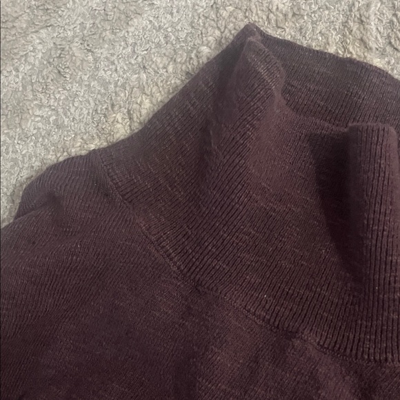 FP Beach Brown Turtleneck Midi Cotton Linen Oversized Sweater Dress Medium - Picture 8 of 10